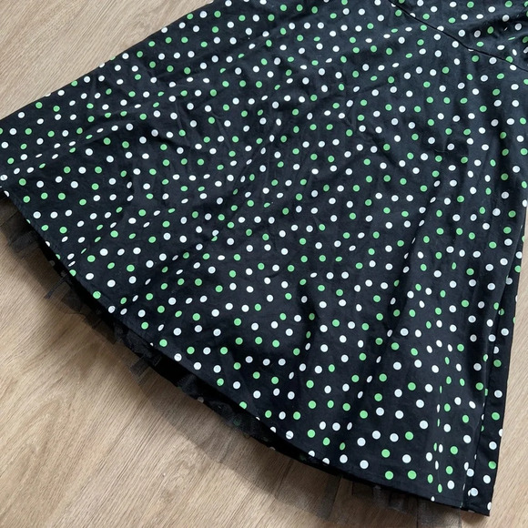 Vintage Pulse Polka Dot Halter Midi Swing Dress - Picture 2 of 5